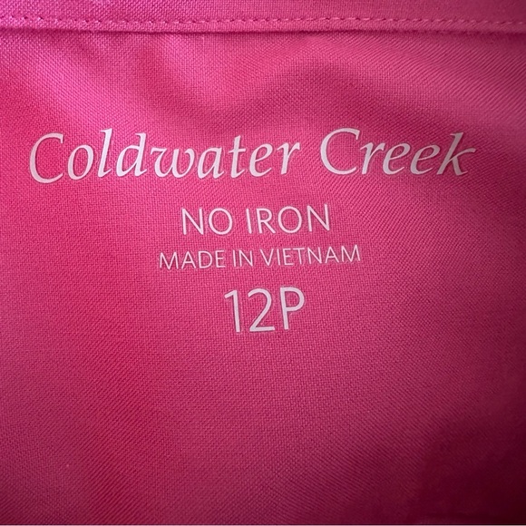 Coldwater Creek No Iron Button Up Long Sleeve Womens Top Sz 12P Career Preppy - Picture 6 of 8